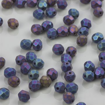 Fire Polish Matte - Iris Blue (21135JT) 6mm