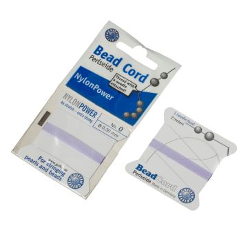 Nitka do pereł Nylon Power z igłą lilac 0,3mm