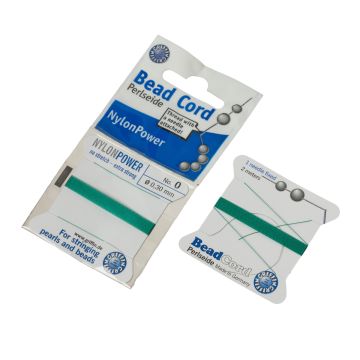 Nitka do pereł Nylon Power z igłą green 0,3mm