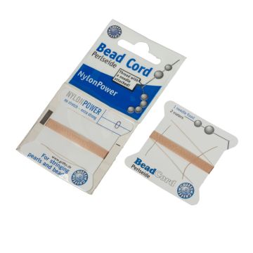 Nitka do pereł Nylon Power z igłą beige 0,3mm