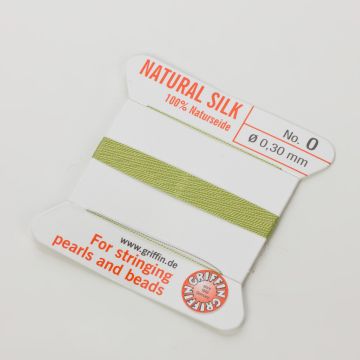 Nici jedwabne z igłą jade green 0,3mm