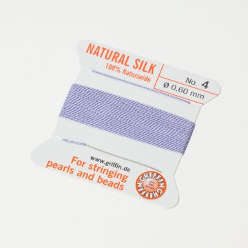 Nici jedwabne z igłą lilac 0,6mm