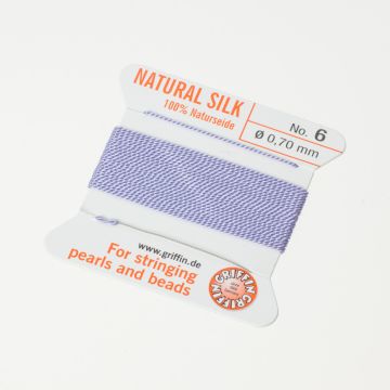 Nici jedwabne z igłą lilac 0,7mm