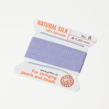 Nici jedwabne z igłą lilac 0,8mm