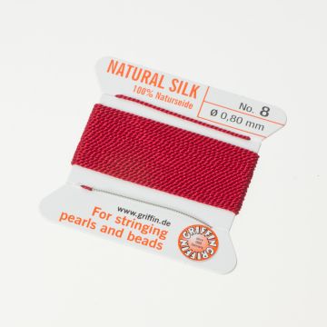 Nici jedwabne z igłą garnet 0,8mm