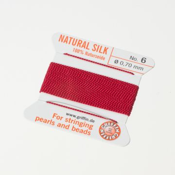 Nici jedwabne z igłą garnet 0,7mm