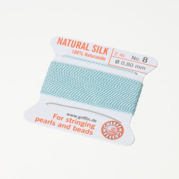 Nici jedwabne z igłą turquoise 0,8mm