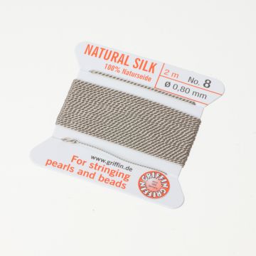 Nici jedwabne z igłą grey 0,8mm