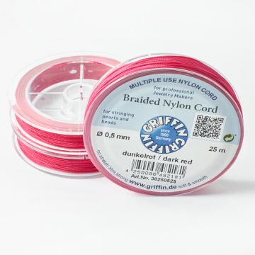 Griffin nylonowy sznurek do makramy dark red 0,5mm