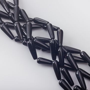 Czarny agat kropla gładka 30mm