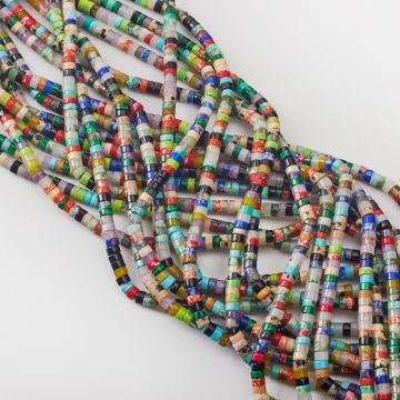 Mix kamieni krążek gładki 2,5x4mm