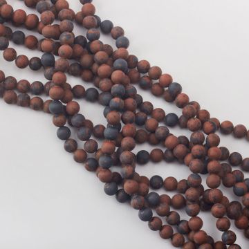 Agat matowy brązowy kulka gładka 8,5mm