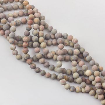 Agat szary kulka matowa gładka 8mm