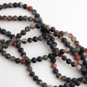 Agat pasiasty kulka matowa 8mm