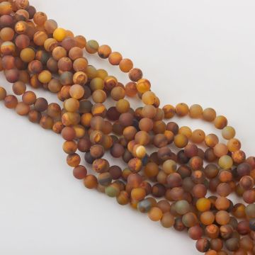 Agat słoneczny kulka matowa gładka 8mm
