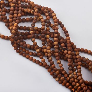 Agat brązowy kulka matowa 6mm