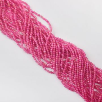 Agat fuksjowy kulka fasetowana 3mm