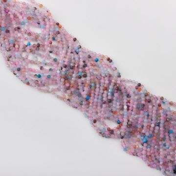Agat mix fioletowy kulka fasetowana 3mm