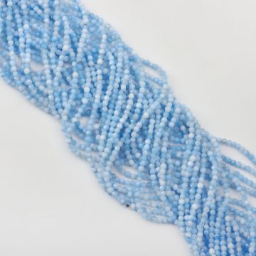 Agat błękitny kulka fasetowana 3mm