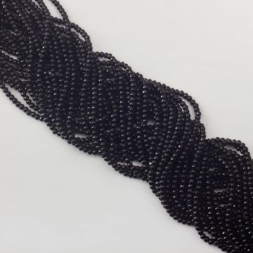 Agat czarny kulka fasetowana 3,5mm