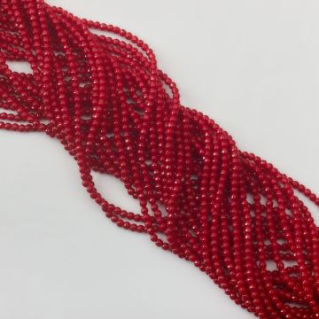 Agat bordo kulka fasetowana 3,5mm