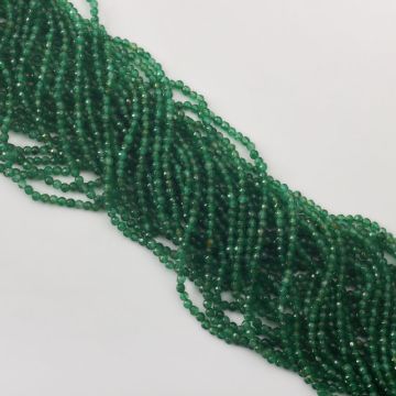 Agat zielony kulka fasetowana 3mm