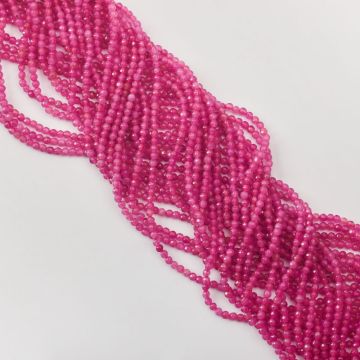 Agat ciemny róż kulka fasetowana 3,5mm