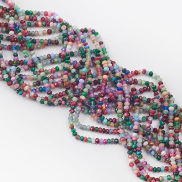 Jadeit oponka fasetowana multikolor 4,5x3mm