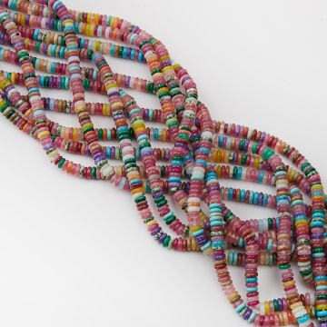 Jadeit multikolor krążek gładki 2x6,5mm