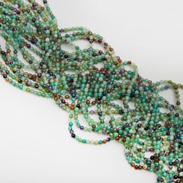 Agat kulka fasetowana zielony 4mm