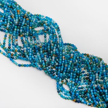 Agat kulka fasetowana niebieski 4mm