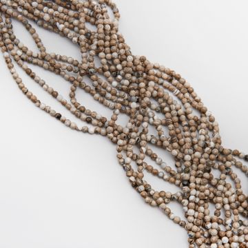 Agat kulka fasetowana cappuccino 4mm