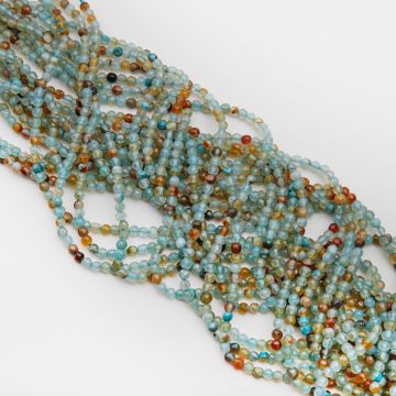 Agat kulka fasetowana niebieski 4mm