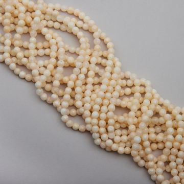 Jadeit kulka fasetowana ecru 6mm