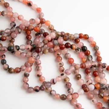 Jadeit kulka fasetowana brudny róż 6mm