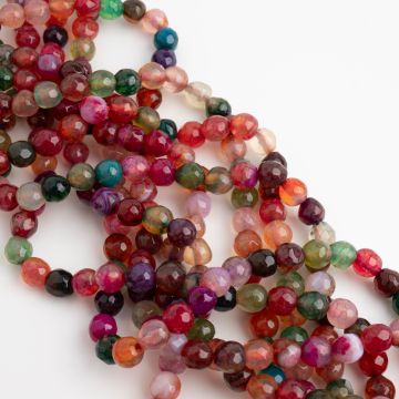 Agat kulka fasetowana multikolor 6mm