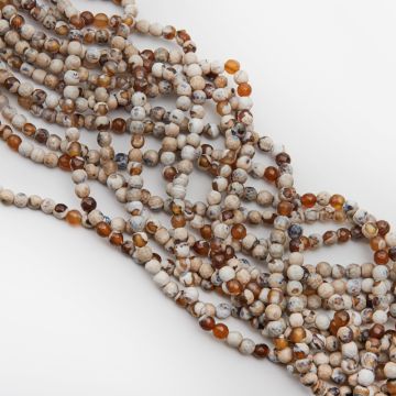 Agat kulka fasetowana kremowy 6mm