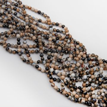 Agat kulka fasetowana jasny brąz 6mm