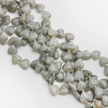 Szary labradoryt serce gładkie 15mm