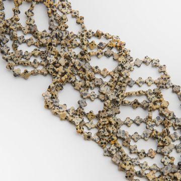 Jaspis dalmatyńczyk koniczyna marokańska 8mm