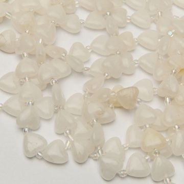 Biały jadeit serce gładkie 14mm