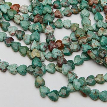 Jaspis niebieski serce fasetowane 8mm