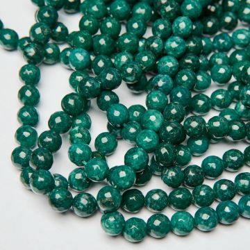 Jadeit kulka fasetowana butelkowa zieleń 10mm