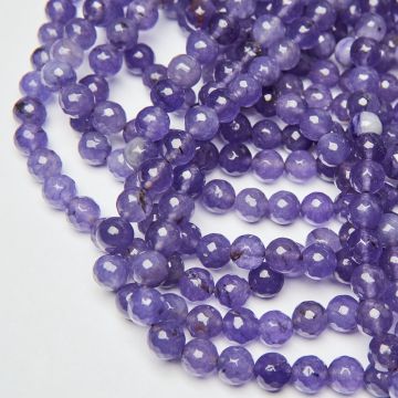 Jadeit kulka fasetowana fioletowa 10mm
