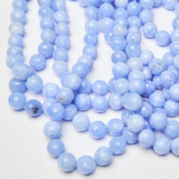 Jadeit kulka fasetowana niebieska 12mm