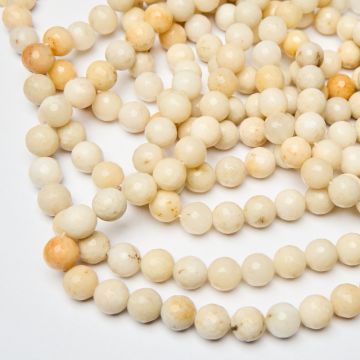 Jadeit kulka fasetowana piaskowa 12mm