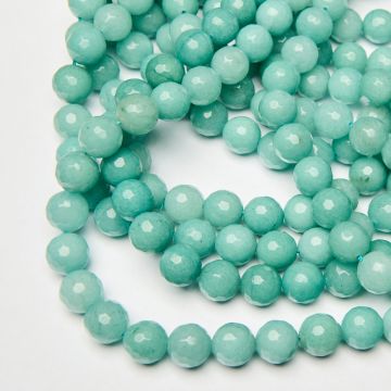 Jadeit kulka fasetowana turkusowa 12mm
