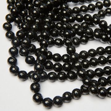 Jadeit kulka fasetowana czarna 12mm