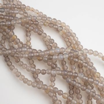 Agat kulka gładka szara 4mm