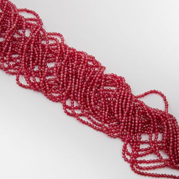 Agat rubinowy kulka fasetowana 3,5mm